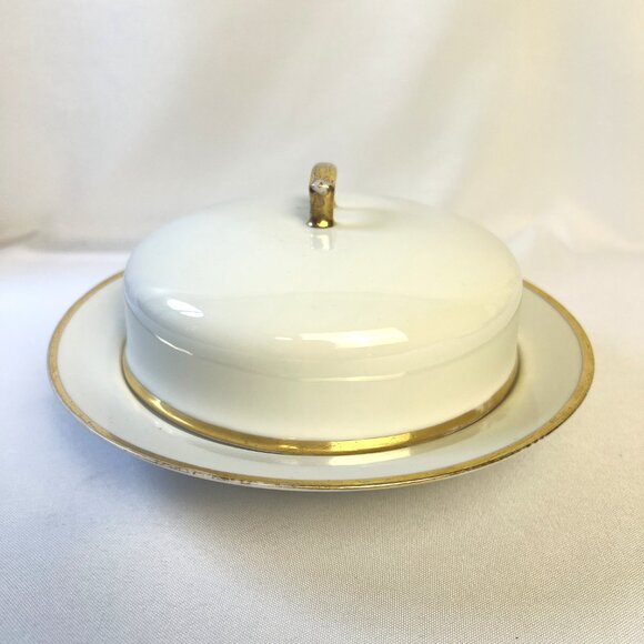 Antique Czech Porcelain Vintage Butter Dish Bohemia Devon 18K Early 20th Century - Picture 12 of 13